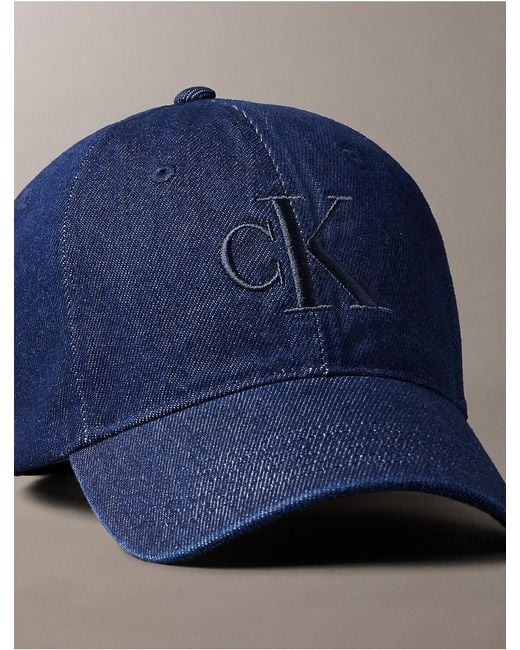 Calvin Klein Blue Denim Monogram Cap for men