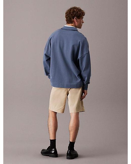 Calvin Klein Blue Jeans Soft Twill Chino Shorts for men