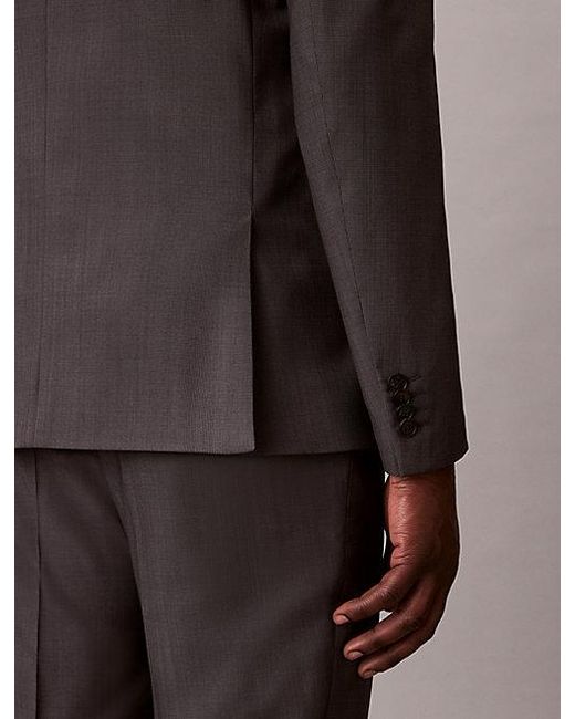 Calvin Klein Brown Slim Wool Textured Blazer for men