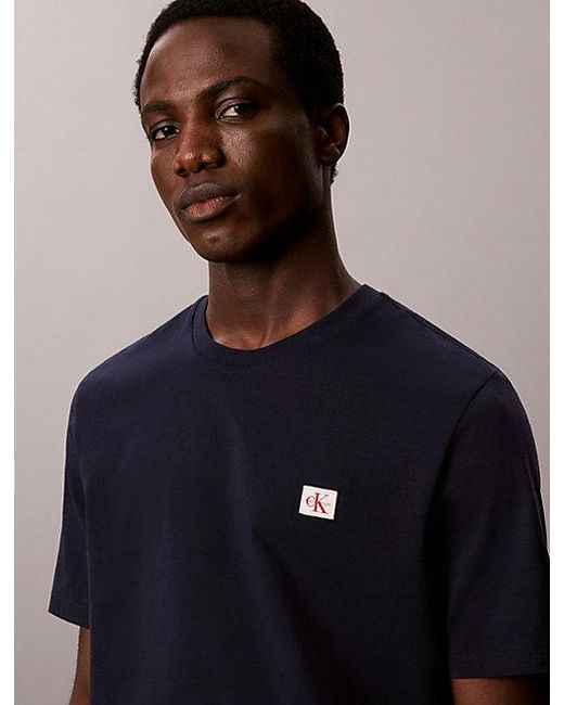 Calvin Klein Blue Jeans 2 Pack Cotton Badge T-Shirts for men
