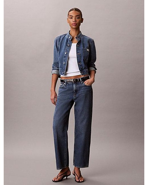 Calvin Klein Blue Jeans Cropped Denim Jacket