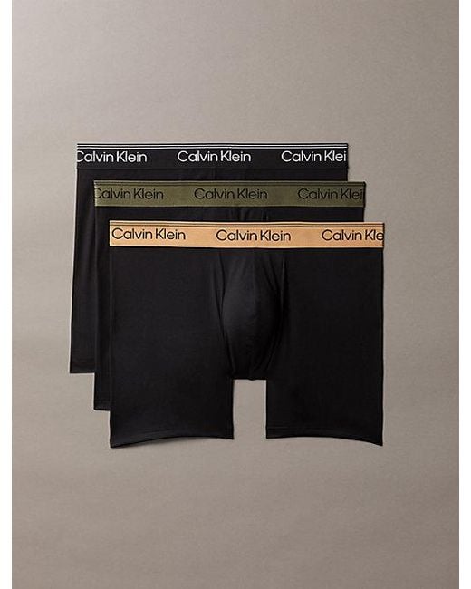 Calvin Klein Black 3 Pack Boxer Briefs Microfibre Stretch for men