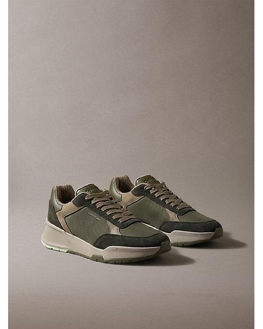 Calvin Klein Brown Suede Chunky Dad Trainers for men