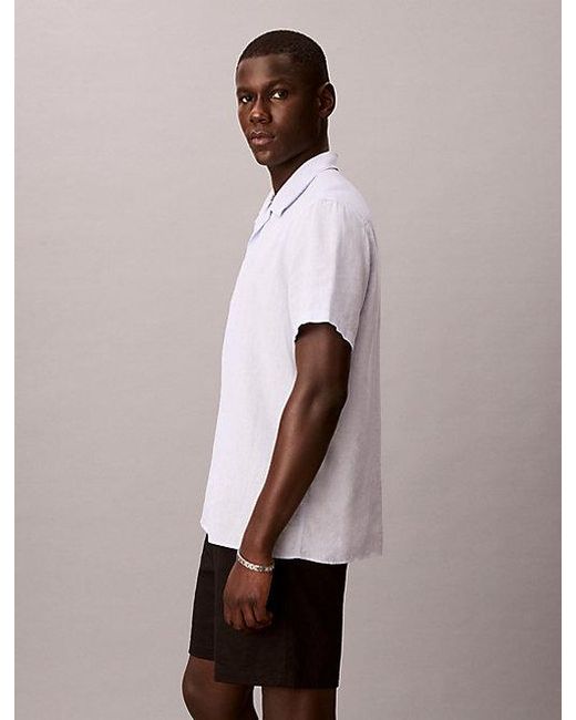 Calvin Klein Black Linen Blend Shorts for men