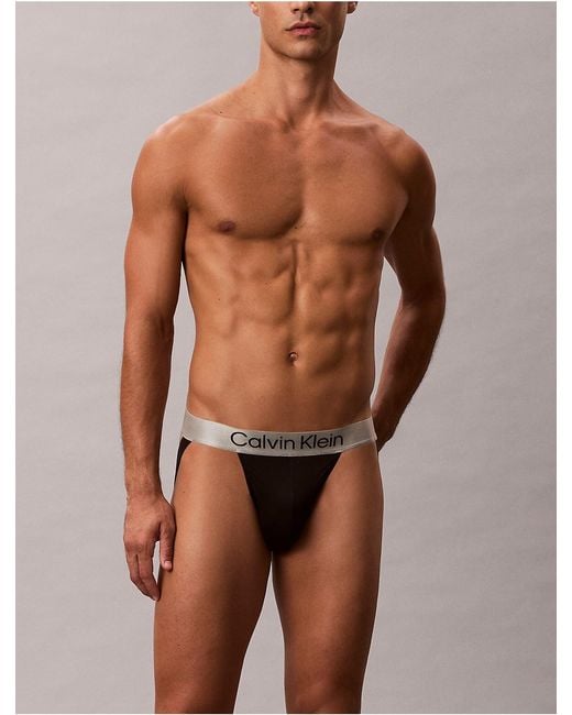 Calvin Klein Black Brushed Microfiber Stretch Jock Strap for men