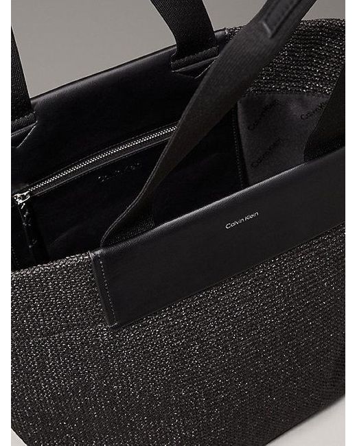 Calvin Klein Black Shopper Aus Bast