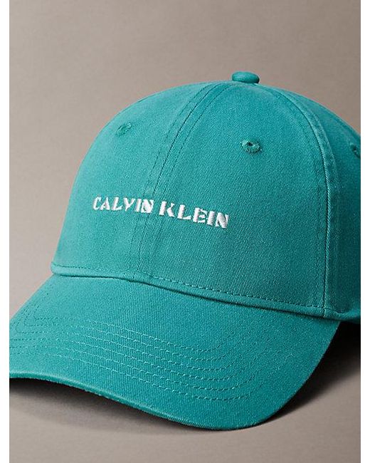 Calvin Klein Blue Embroidered Graphic Logo Cap for men