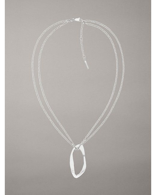 Calvin Klein White Organic Shape Pendant Necklace