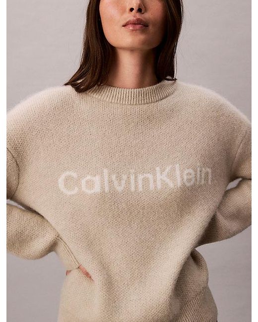 Calvin Klein Natural Alpaca Blend Logo Jumper