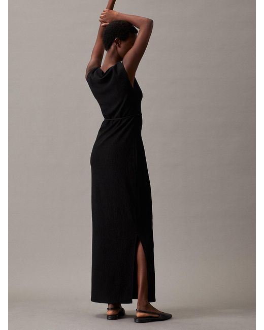 Robe-tube relaxed longue Calvin Klein en coloris Black
