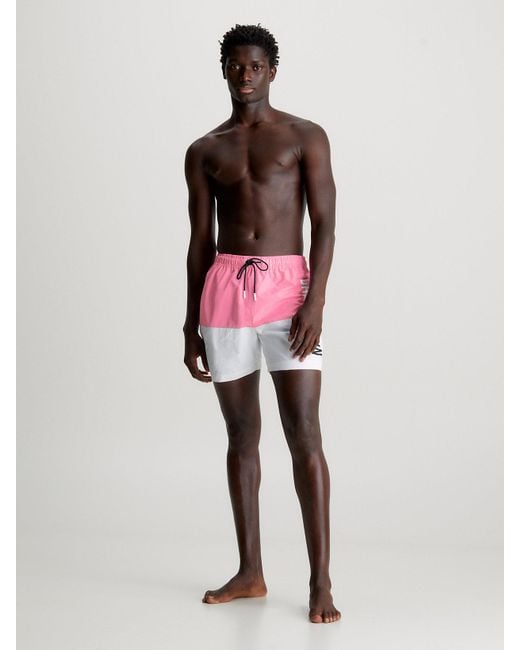 Calvin Klein Pink Medium Drawstring Swim Shorts - Intense Power for men