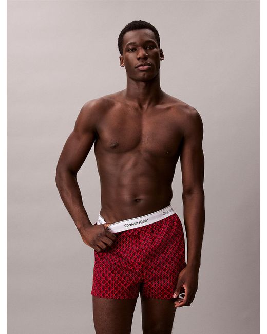 Calvin Klein Red 3 Pack Slim Boxers for men