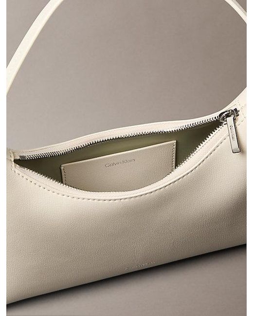 Calvin Klein Gray Foil Logo Small Shoulder Bag