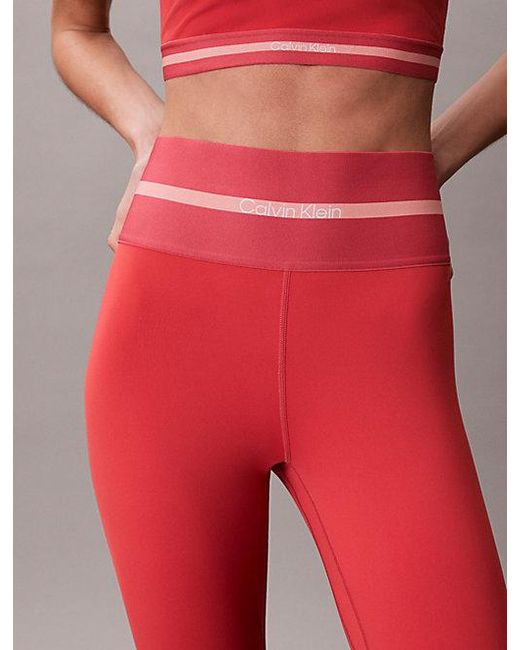 Calvin Klein Red Sport Quick Dry High Rise 7 8 Gym Leggings