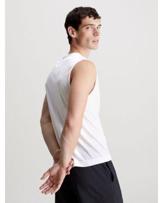 Camiseta de tirantes para el gimnasio Calvin Klein de hombre de color White
