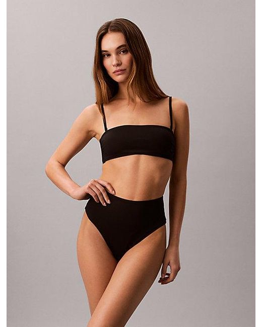 Calvin Klein Brown Bandeau Bikini Top Ck Essentials
