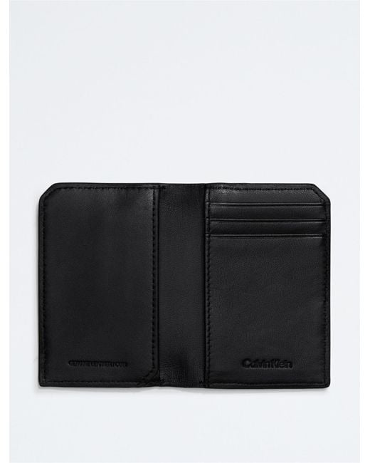 Calvin Klein Black Refined Saffiano Compact Bifold Wallet for men