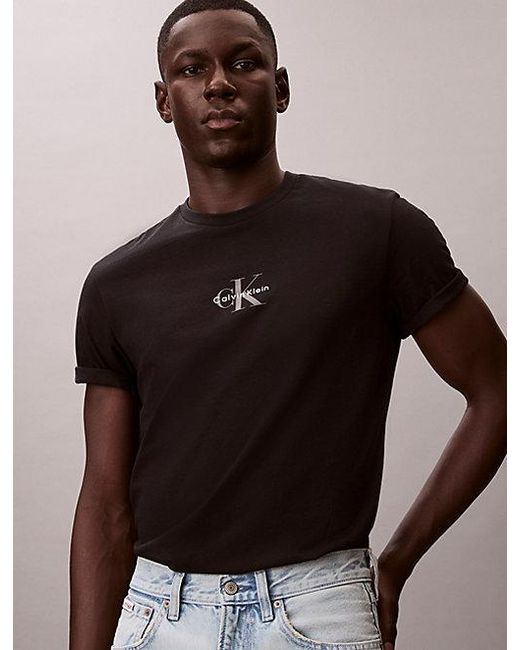 Calvin Klein Black Jeans Monogram Logo T-Shirt for men