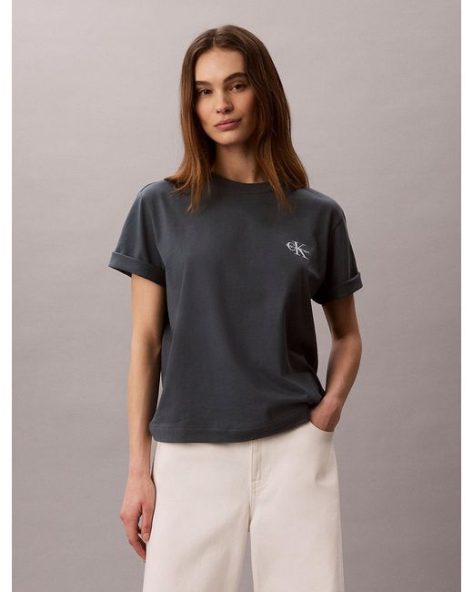 Calvin Klein Blue Monologo Boxy T-Shirt