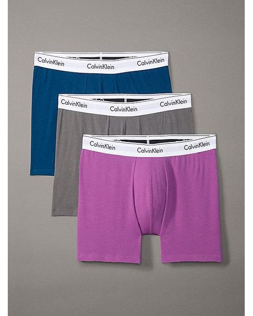 Pack de 3 bóxers largos - Modern Cotton Calvin Klein de hombre de color Purple