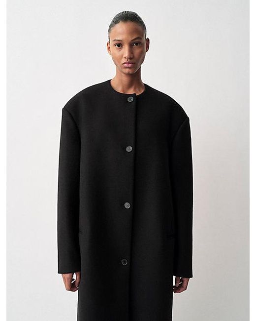 Calvin Klein Black Cora Collarless Coat
