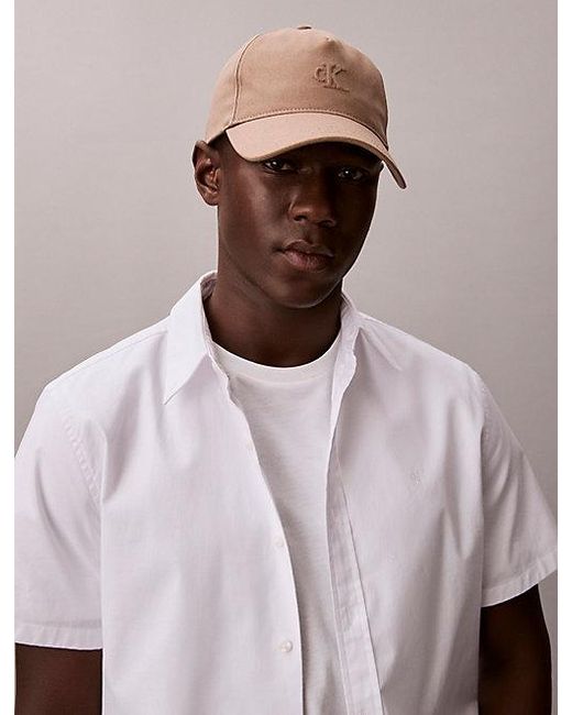 Calvin Klein Natural Cotton Canvas Logo Cap for men