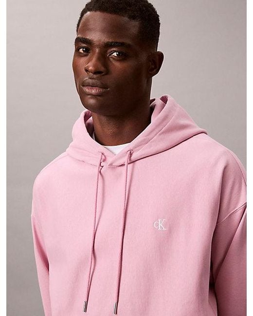 Calvin Klein Pink Jeans Relaxed Monogram Hoodie for men
