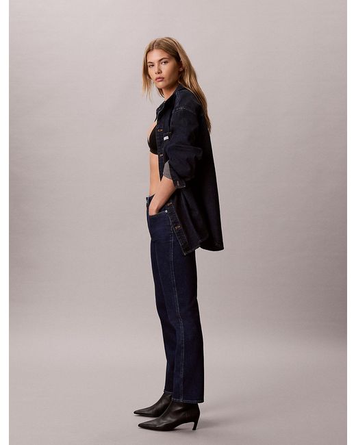 Calvin Klein Blue Archive High Rise Slim Jean