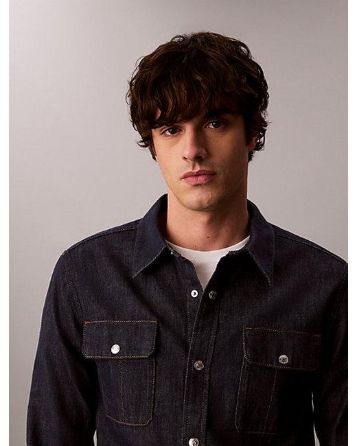 Calvin Klein Black Jeans Western Denim Shirt for men
