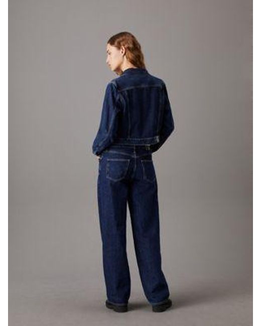 Calvin Klein Cropped 90's Spijkerjas in het Blue