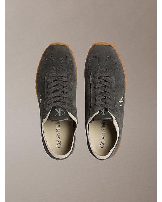 Calvin Klein Brown Suede Low Profile Runner Trainers