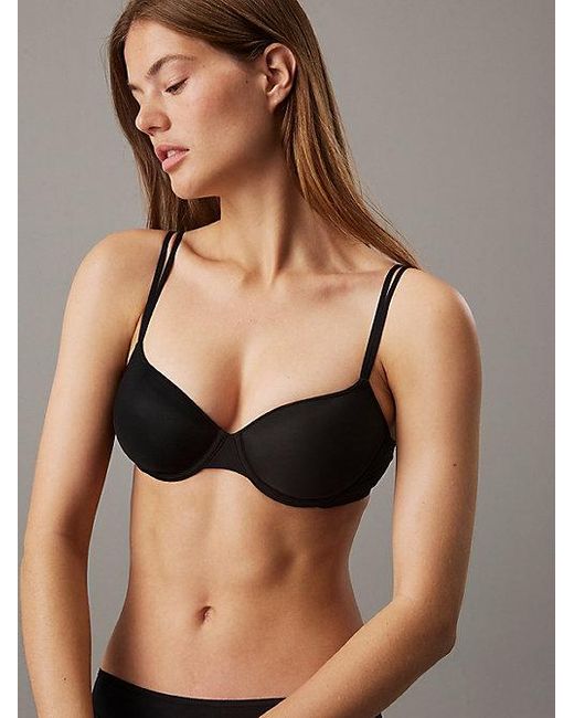 Calvin Klein Black T-Shirt Bra Sheer Marquisette
