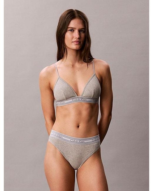 Calvin Klein Multicolor Rib Stripe Triangle Bra Icon Cotton Modal