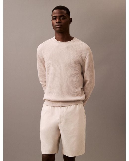Maglione Girocollo di Calvin Klein in Natural da Uomo