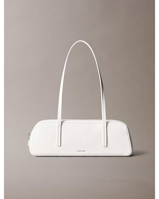 Calvin Klein Natural Glossy Foil Logo Bauletto Shoulder Bag