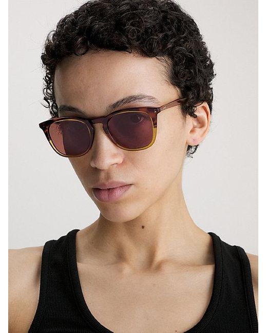 Calvin Klein Black Round Sunglasses