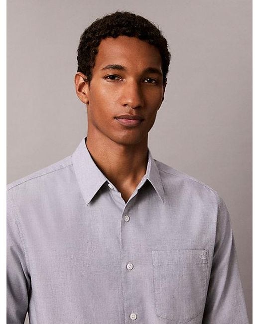 Calvin Klein Gray Oxford Button Down Shirt for men