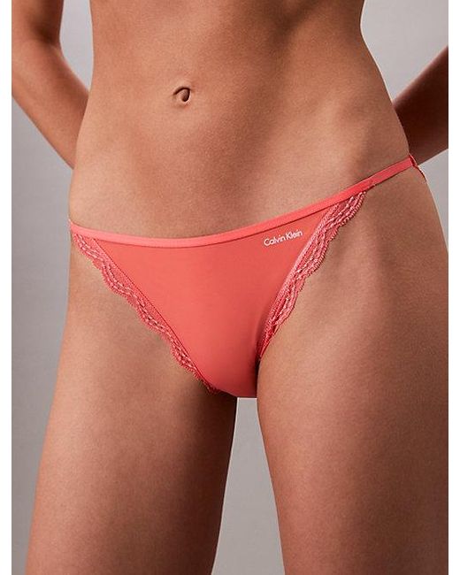 Calvin Klein Pink Bikini Briefs Micro Stretch With Lace