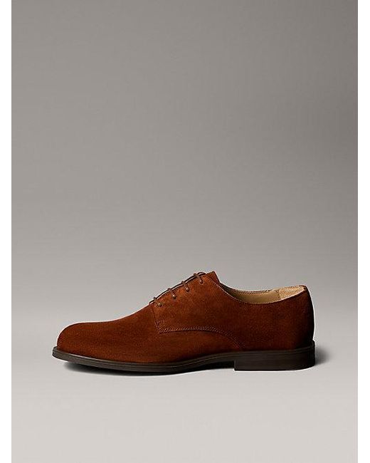 Calvin Klein Suède Derby-Veterschoenen Met Demping in het Brown voor heren