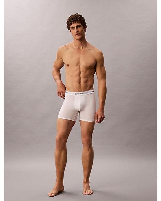 Calvin Klein White 3 Pack Boxer Briefs for men