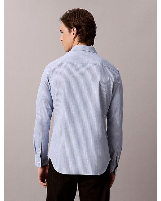Calvin Klein Gray Jeans Oxford Cotton Button Down Shirt for men