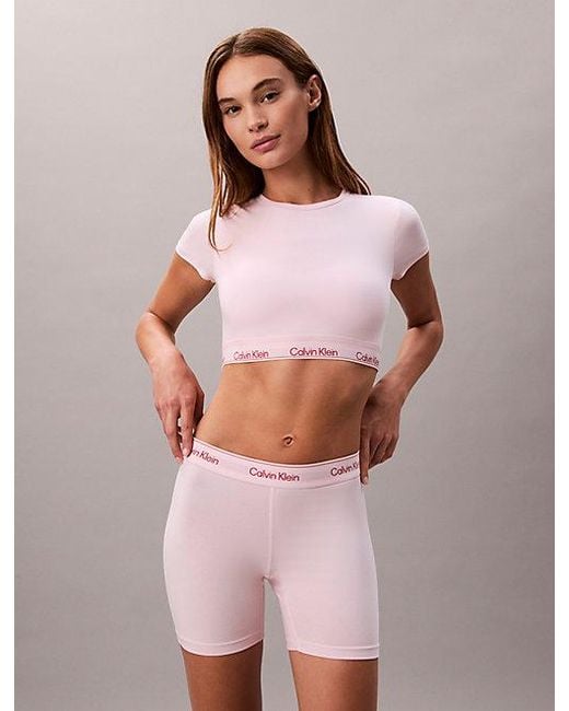 Calvin Klein Pink T-Shirt Bralette Icon Cotton Modal