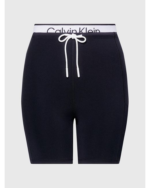 Calvin Klein Blue Double Waistband Tight Gym Shorts