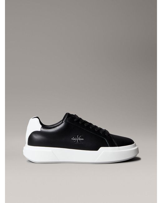 Calvin Klein Metallic Leather Signature Logo Trainers for men