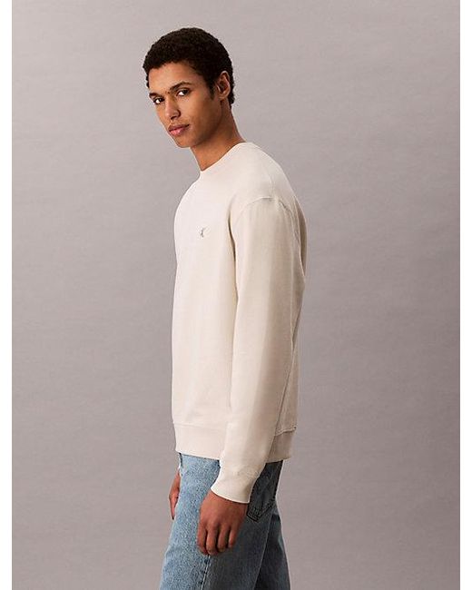 Calvin Klein Gray Jeans Relaxed Monogram Sweatshirt for men