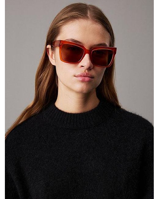 Calvin Klein Gray Jeans Modified Rectangle Sunglasses Ckj24606S