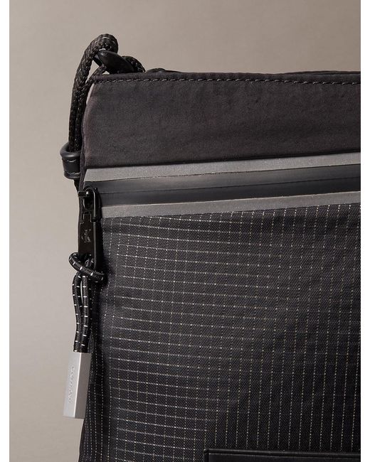 Calvin Klein Black Striped Utility Zip Flat Pack for men
