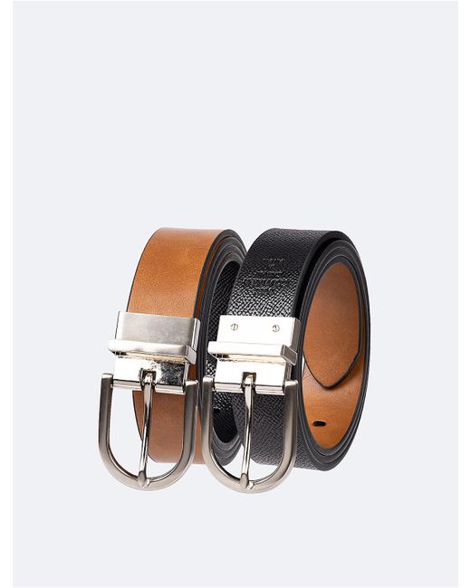 Calvin Klein White Reversible Round Buckle Belt