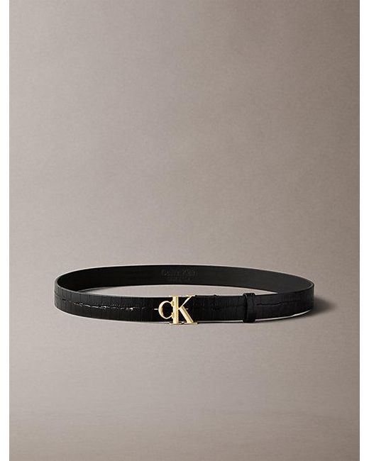 Calvin Klein Multicolor Leather Croc Effect Belt