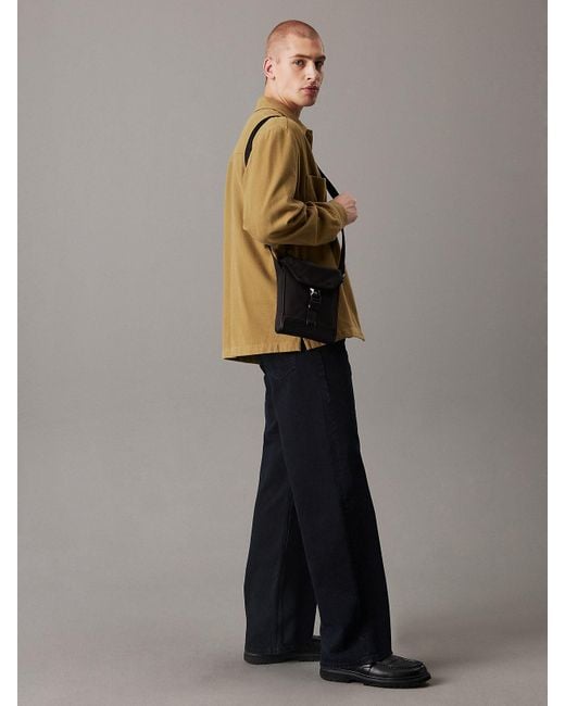 Borsa Reporter Piatta di Calvin Klein in Black da Uomo